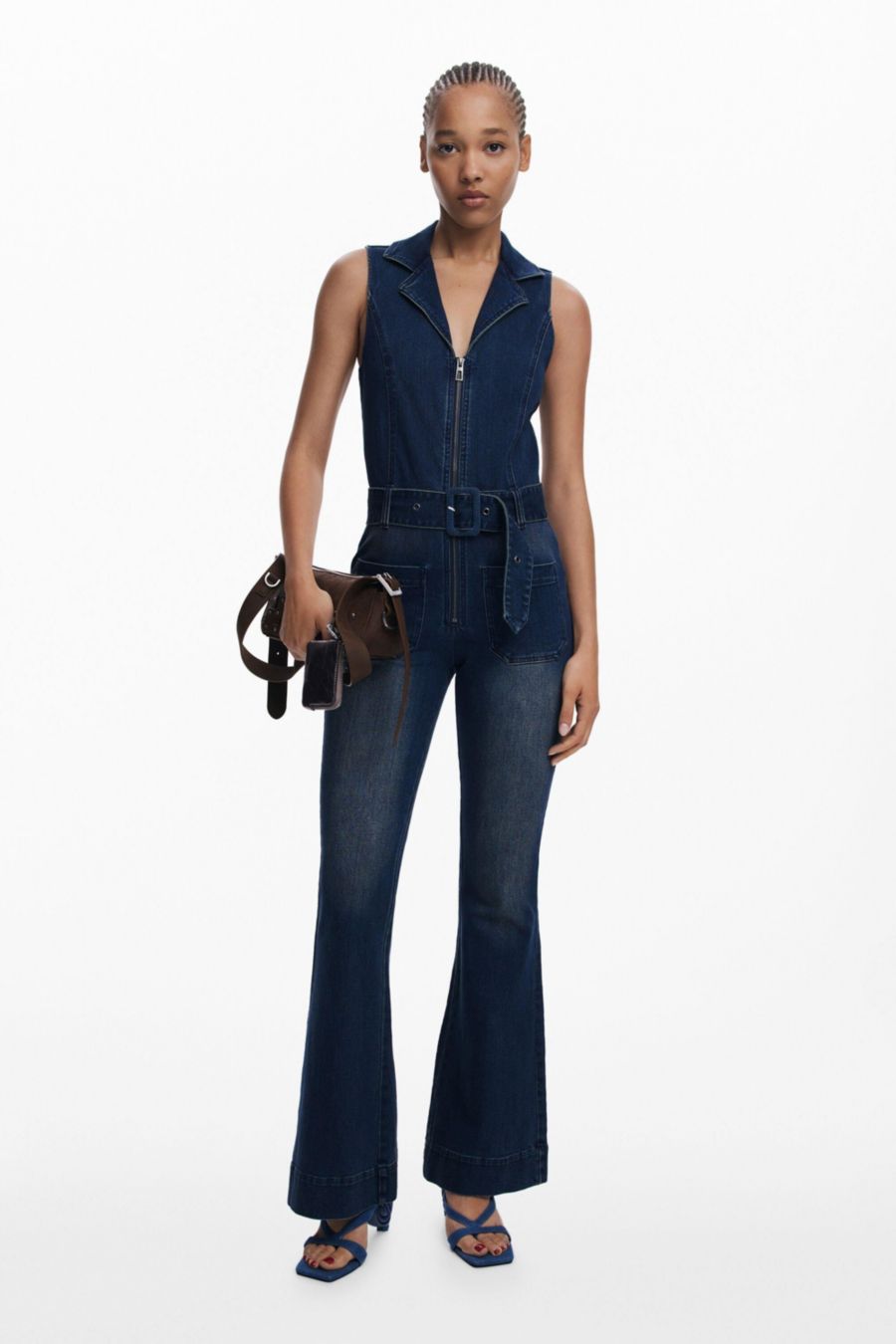 

Женский джинсовый комбинезон-клеш Desigual, Dark blue