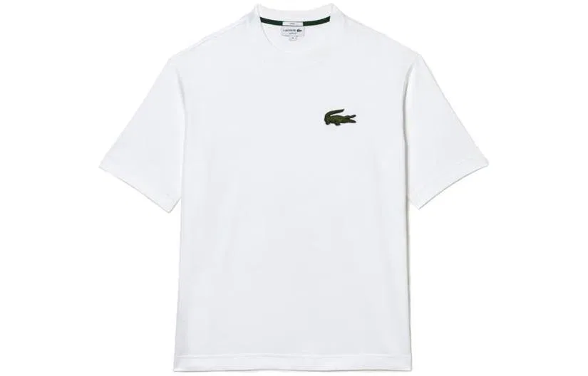 Футболка хлопковая с логотипом Lacoste зеленая — фото 3
