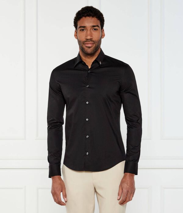 

Рубашка с воротником Slim fit Hugo, черный