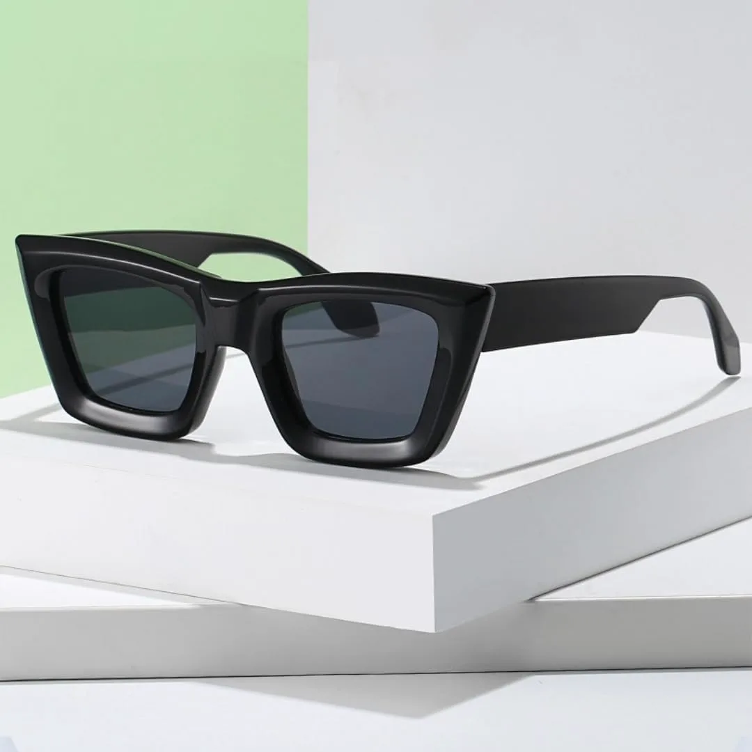 

Модные солнцезащитные очки «кошачий глаз» с градиентным переходом цвета, винтажные квадратные очки с защитой от УФ-излучения UV400 для женщин TVTBBVV, Black