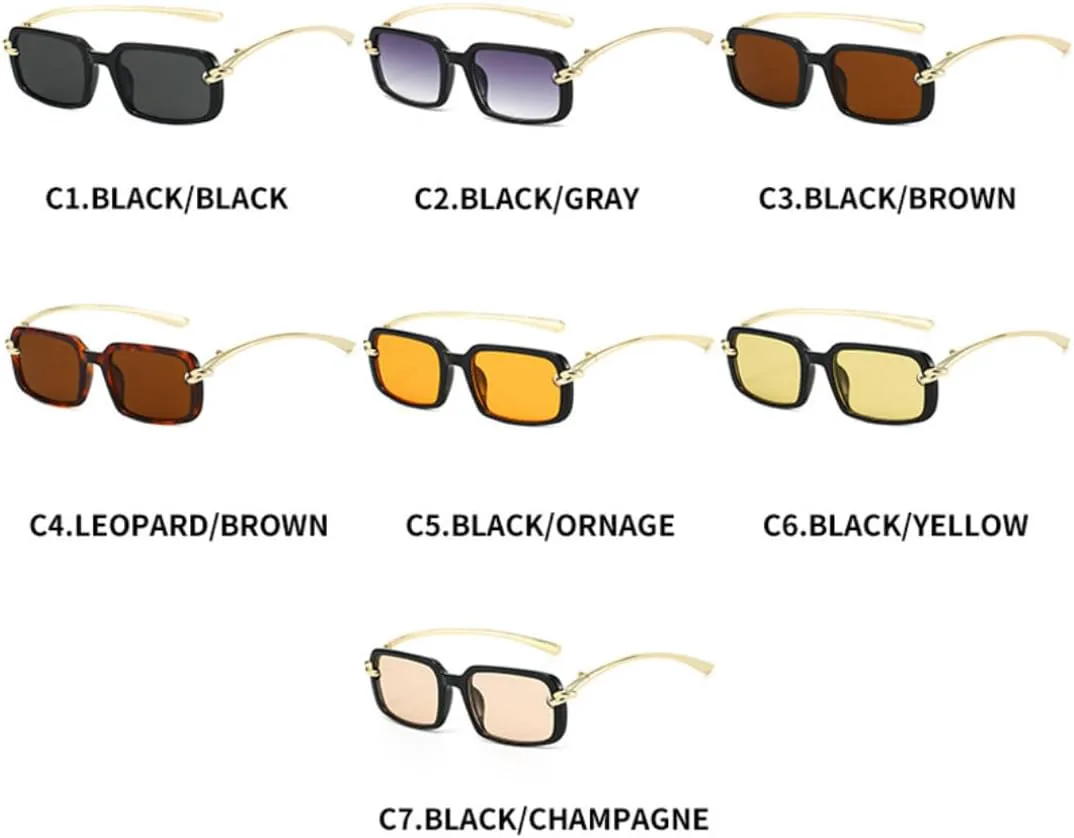 

Модные прямоугольные солнцезащитные очки для женщин, прозрачные, черные, оранжевые, в стиле панк, с защитой от УФ-излучения для мужчин UUPTTPL, Black Champagne