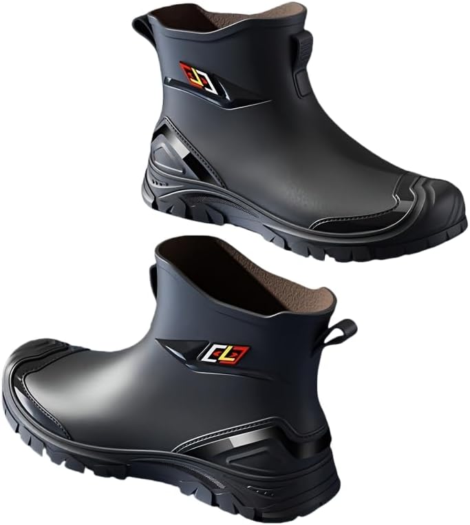 

Мужские всесезонные водонепроницаемые резиновые сапоги HoaloX - противоскользящие, для работы на улице с комфортом, черный