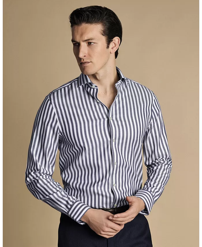 

Мужская классическая рубашка Slim-Fit в полоску Charles Tyrwhitt, синий