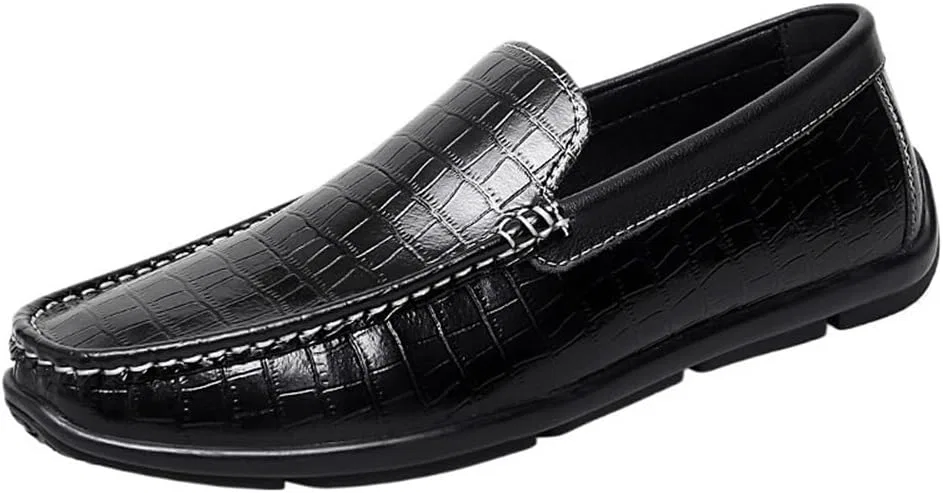 Лоферы мужские Slip-On, кожа, мокасины, черный HBNCFTI