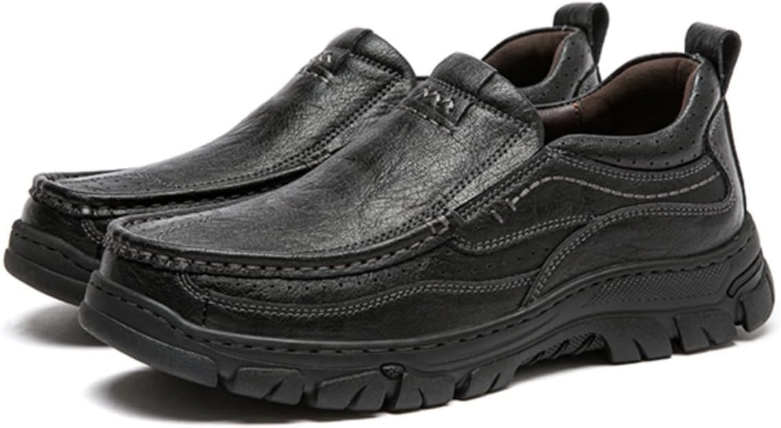 

Мужские мокасины без шнурков - мягкие, легкие, дышащие и удобные, идеально подходят для ежедневных прогулок, дел по дому и повседневного образа- легко надеваются для стиля на ходу Aokisx, черный