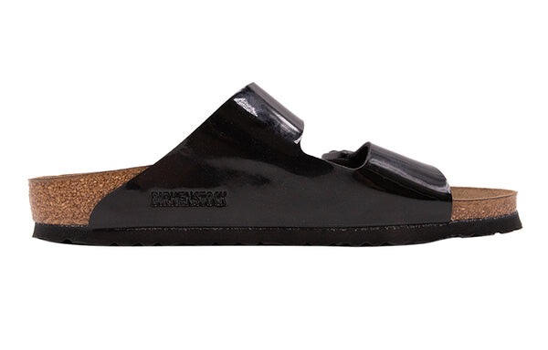 Тапочки arizona birko-flor narrow fit sandals 'black patent' Birkenstock, черный — фото 3