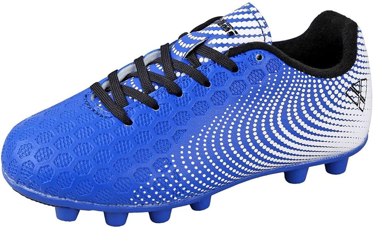 

Футбольные бутсы Vizari Stealth Firm Ground - легкие, прочные, удобные для детей и подростков - отличное сцепление, амортизированная пятка, подкладка, не растягивающаяся - идеально для мальчиков и девочек, белый/синий