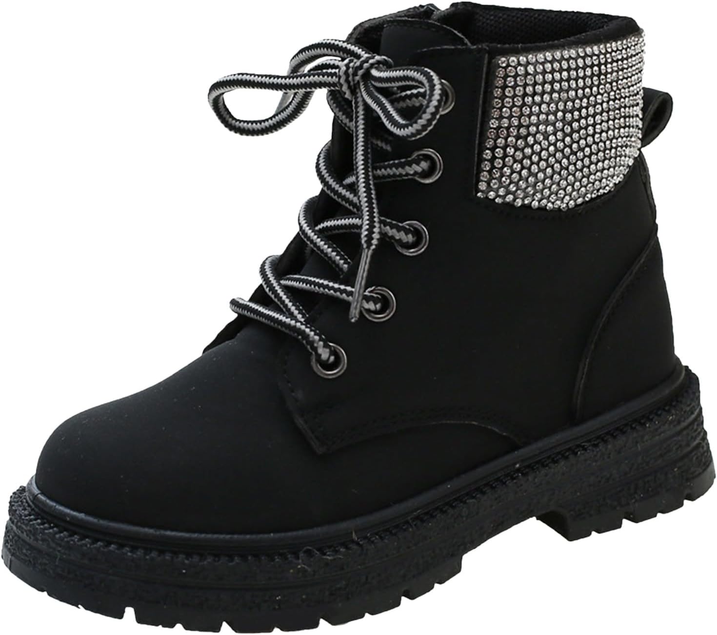 

Детские Ботильоны для Девочек на Низком Каблуке с Толстым Каблуком, Короткие Ботильоны к Платью с Квадратным Носком, Ковбойские Ботинки для Хождения и Верховой Езды JEUROT, Black