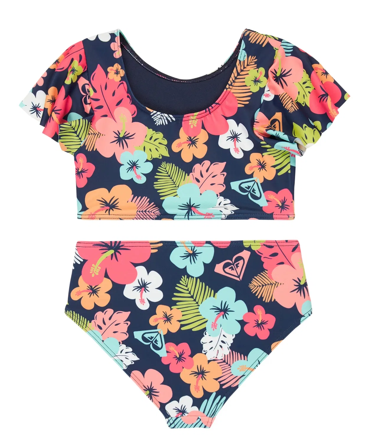 Купальник раздельный ROXY MORNING FLOWER CROP TOP SET для девочек, темно-синий