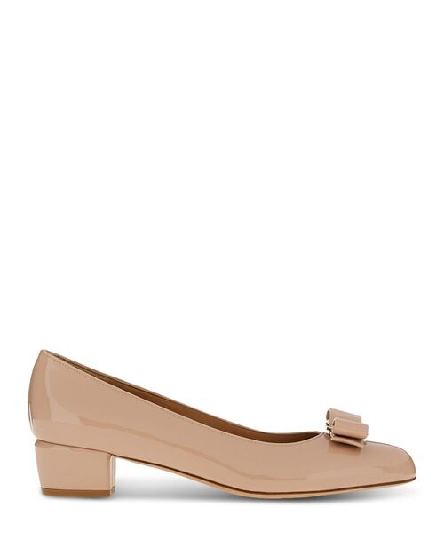 Женские туфли-лодочки Vara на низком каблуке Ferragamo, цвет Tan/Beige — фото 3