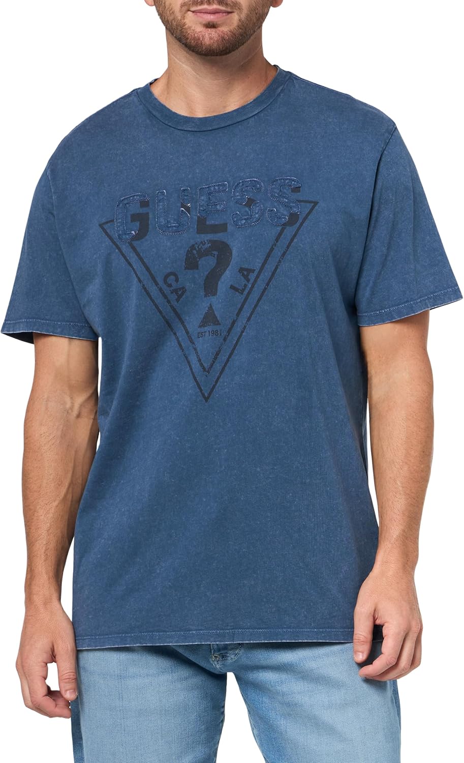

Мужская футболка Guess Eco с коротким рукавом и логотипом, Endless Blue Multi, Синий, Мужская футболка Guess Eco с коротким рукавом и логотипом, Endless Blue Multi