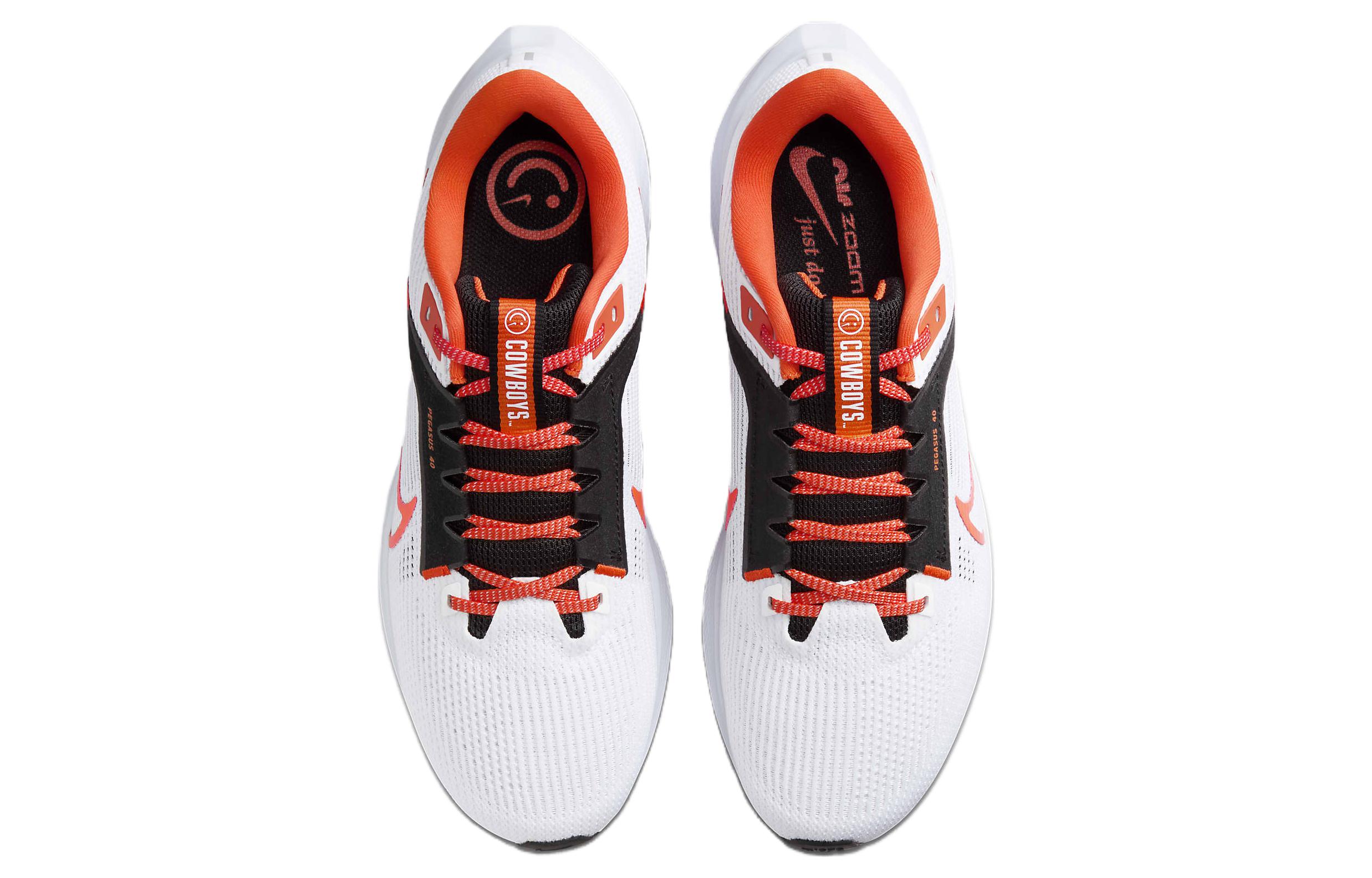 Nike Pegasus 40 Oklahoma State, белый оранжевый — фото 4