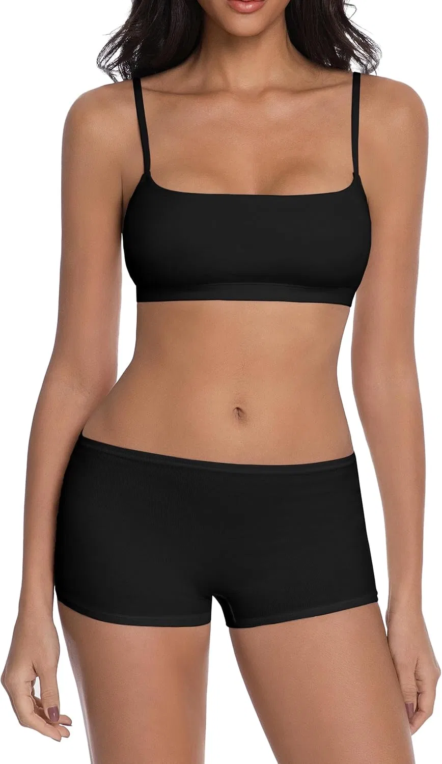 Пижамный комплект из топа и шорт, Black