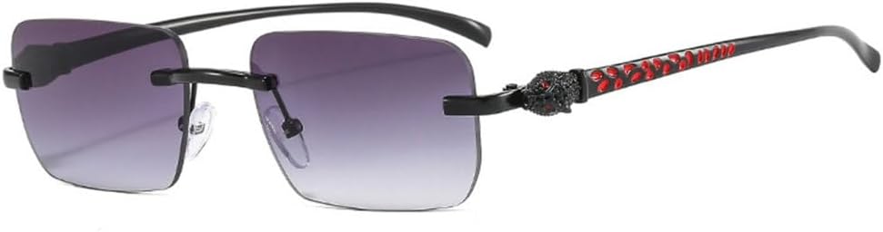 

Модные солнцезащитные очки без оправы прямоугольной формы для женщин с прозрачными линзами с градиентом цвета "океан", уникальные солнцезащитные очки для мужчин TYUVIVO, Black Gray Gradient