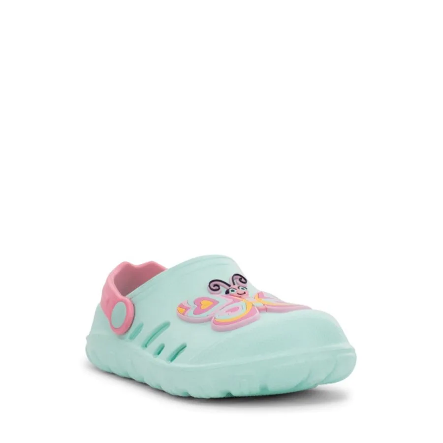 Little Girls Easy Butterfly Clog Western Chief, Aqua — фото 2
