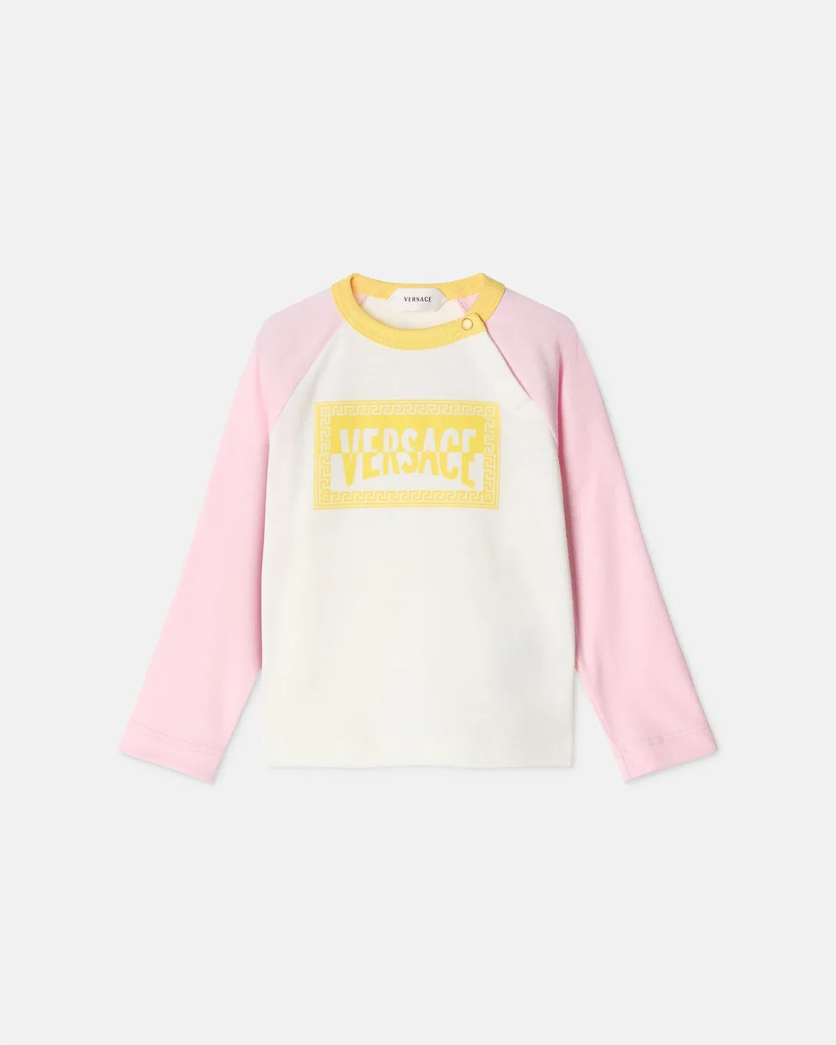 Футболка из хлопкового трикотажа с принтом Kids Versace, белый