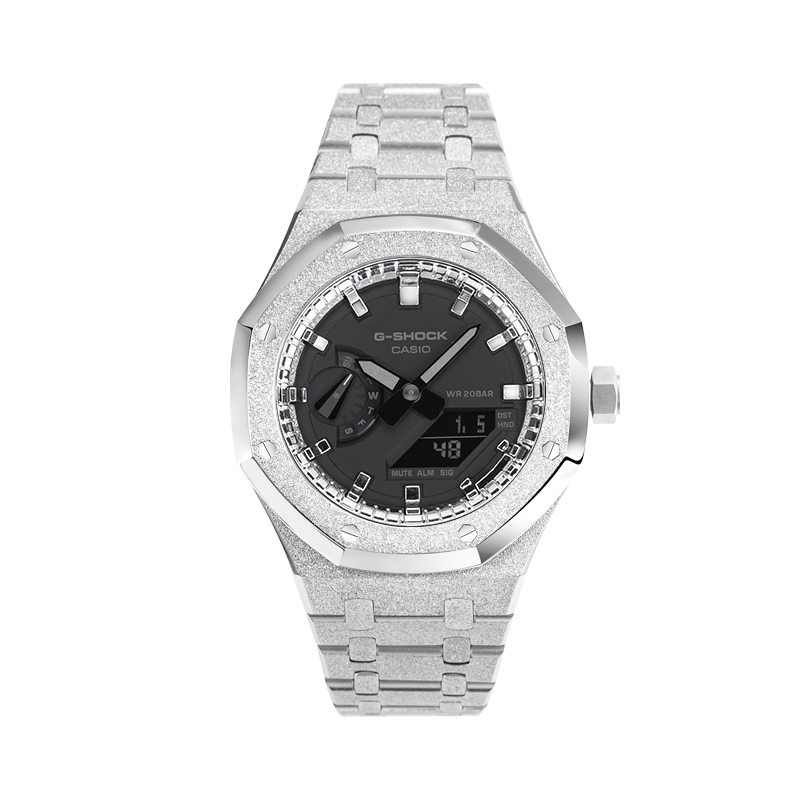 

CASIO Унисекс-часы с двумя жидкокристаллическими/аналоговыми дисплеями, 44,5 мм, черные