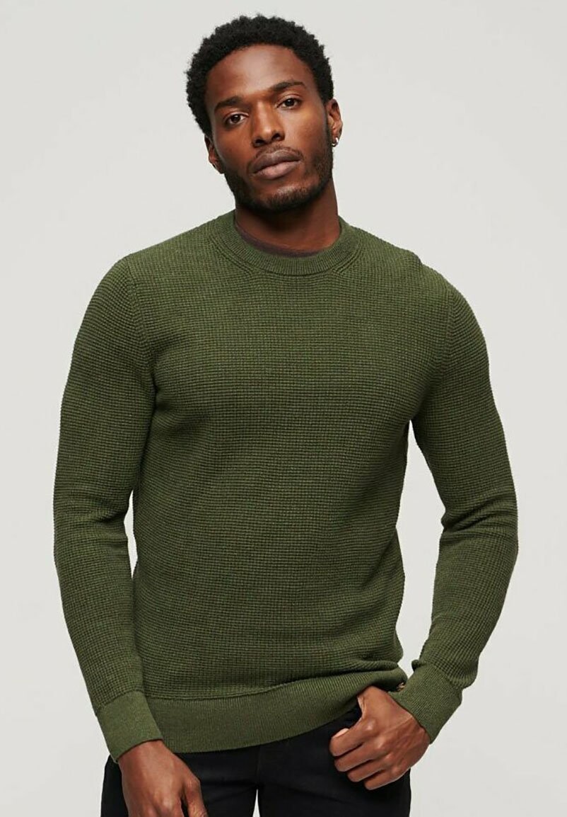 

Вязаный джемпер TEXTURED CREW Superdry, цвет olive heather