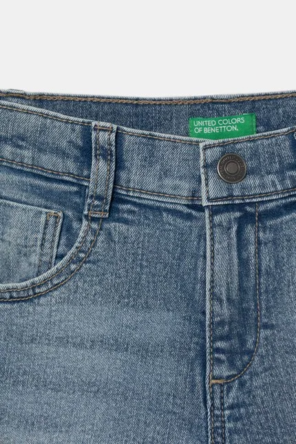 Шорты джинсовые из хлопка United Colors of Benetton, синий — фото 3