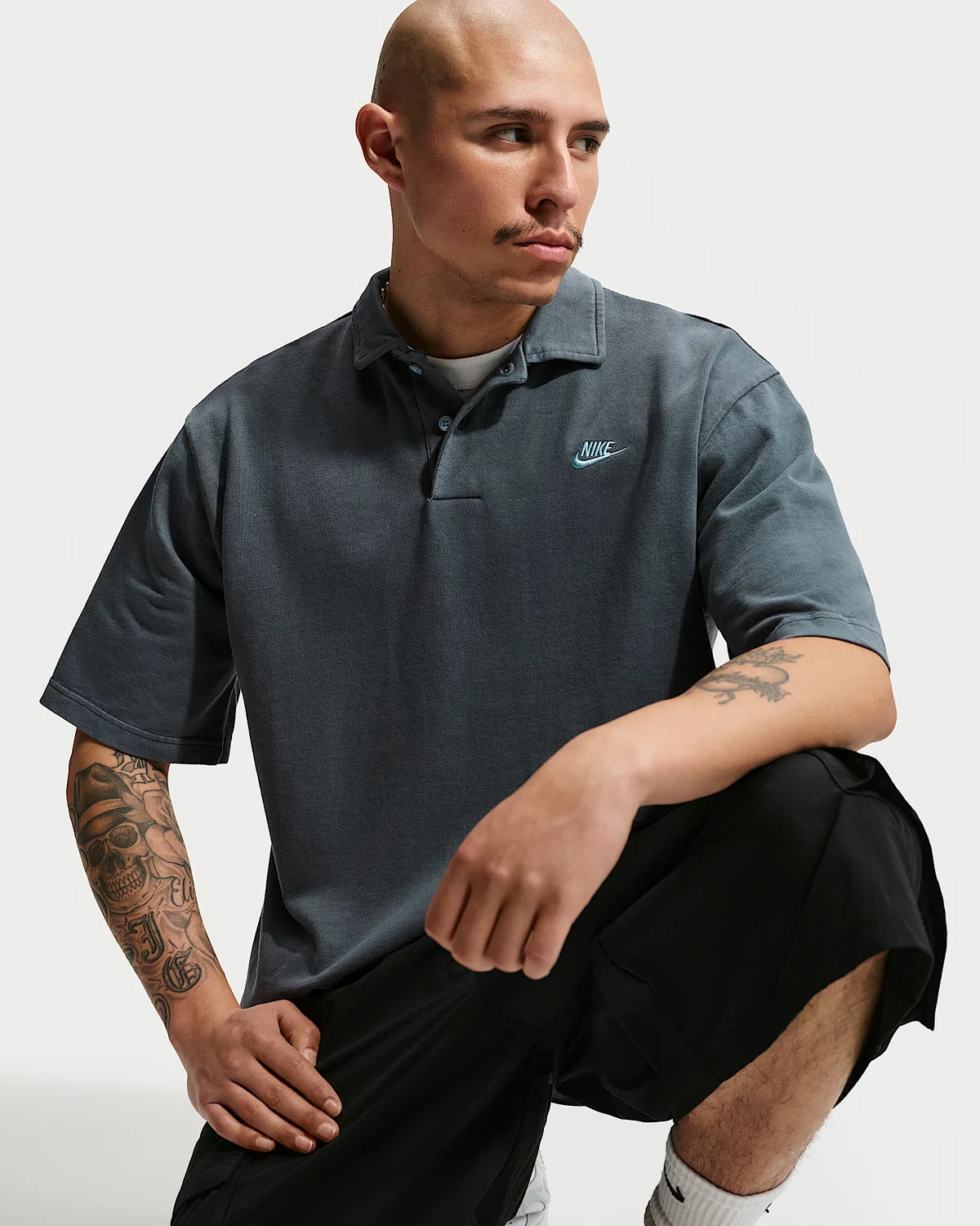 Мужское поло Nike Sportswear Club, Obsidian — фото 3