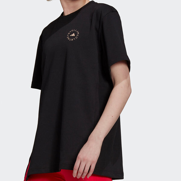 Футболка asmc c tee small logo sports round neck short sleeve black Adidas, черный — фото 4