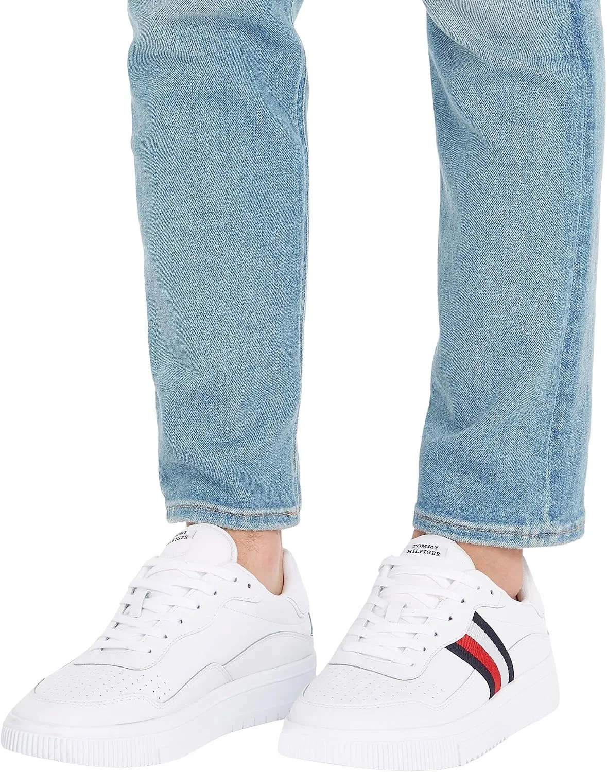 Мужские низкие кроссовки Tommy Hilfiger Supercup с кожаными полосками, White — фото 2