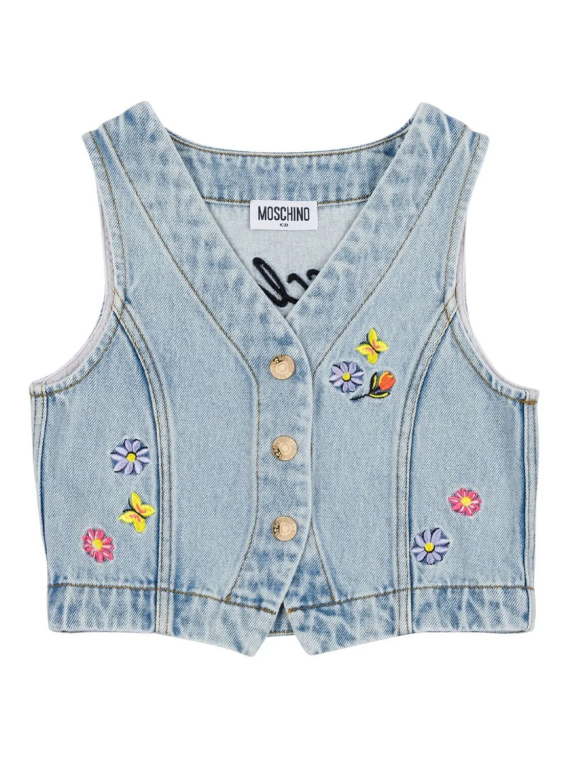 

Moschino Kids джинсовый жилет, синий