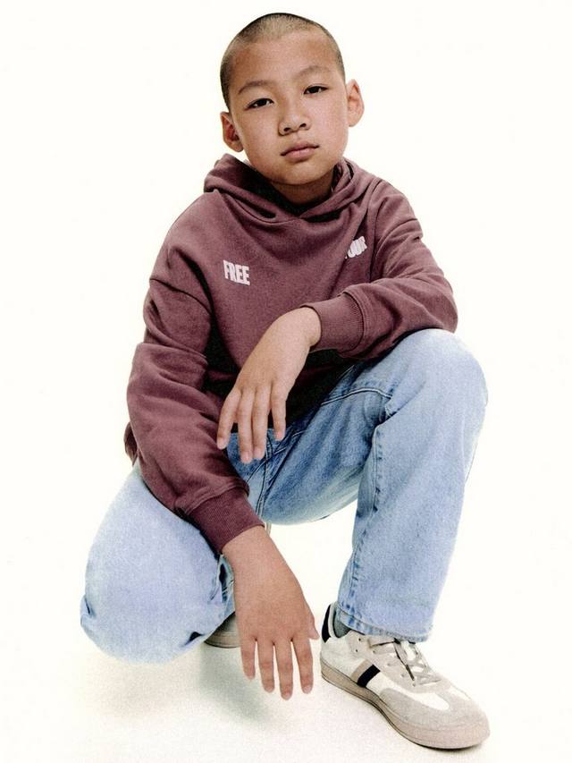 

Детская свободная толстовка из хлопка Mango, Dark Red