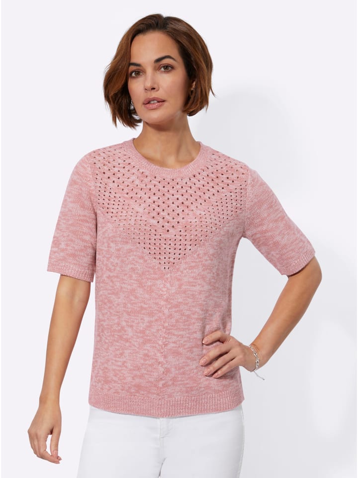 

Ажурный свитер цвета розового кварца с экрю в крапинку WITT WEIDEN