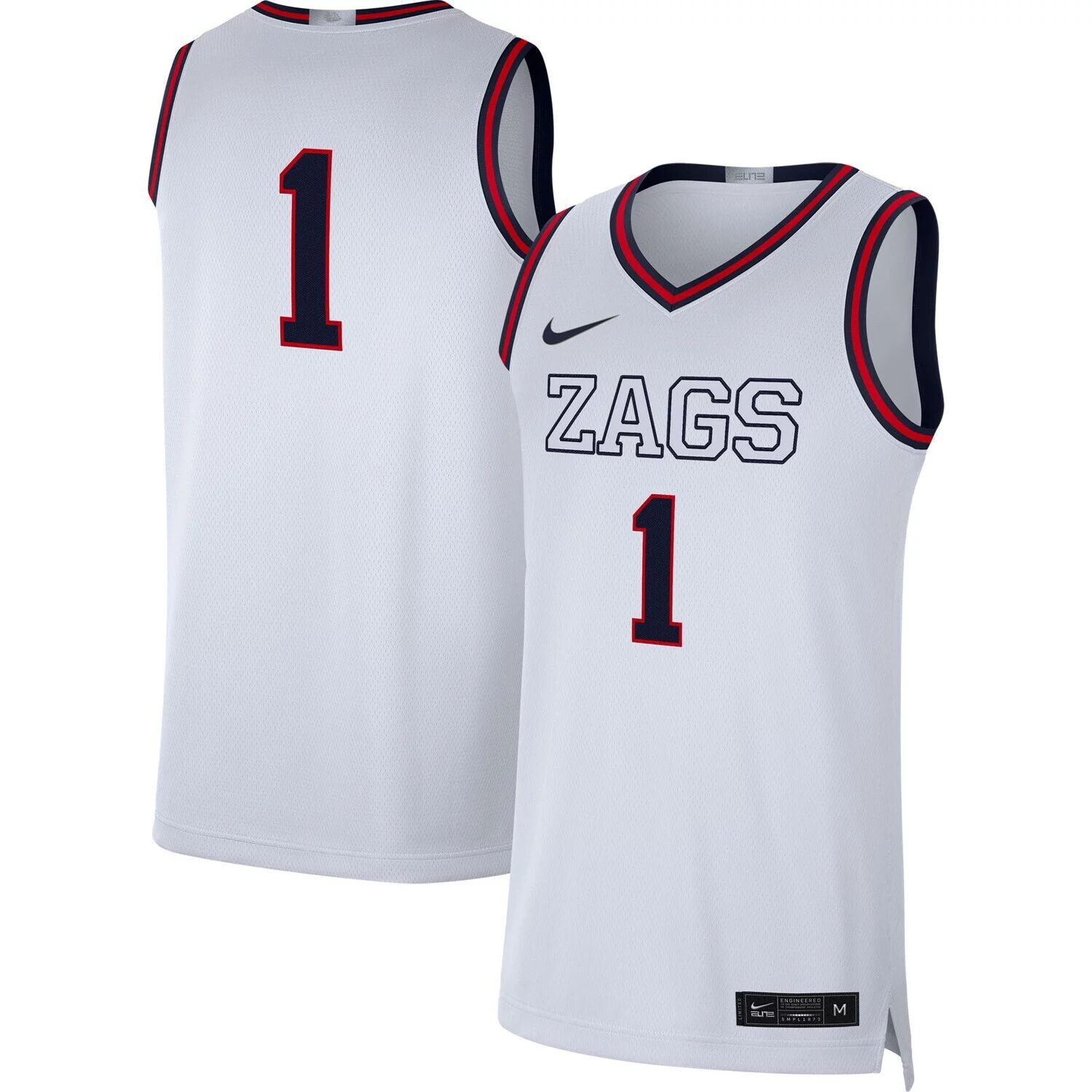 Мужская белая баскетбольная майка # Gonzaga Bulldogs Limited Nike — фото 3