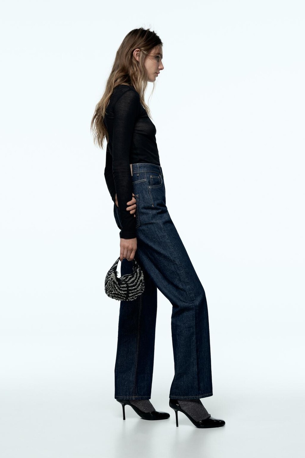 

Туфли на каблуке с лакированным эффектом ZARA, черный