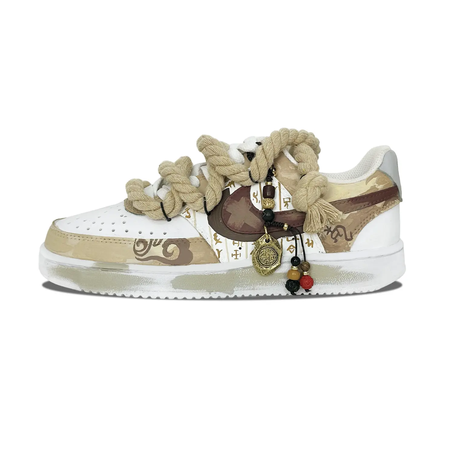 

Кроссовки Nike Court Vision 1 Skateboarding Shoes Women's Low-top White, хаки