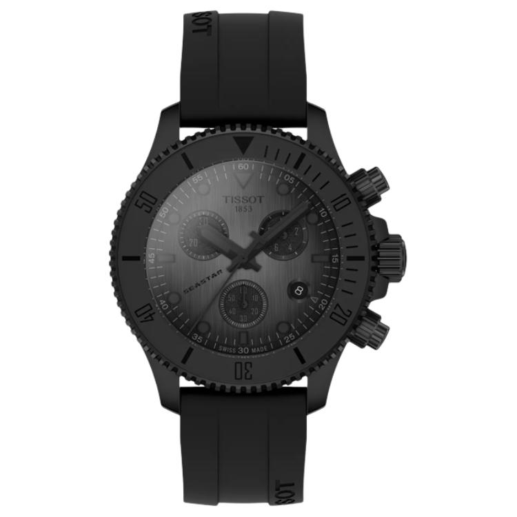 

TISSOT Часы Starfish Collection Quartz Movement Unisex Watch 38mm Black Dial Stainless Steel Case Silicone Strap, Black Dial