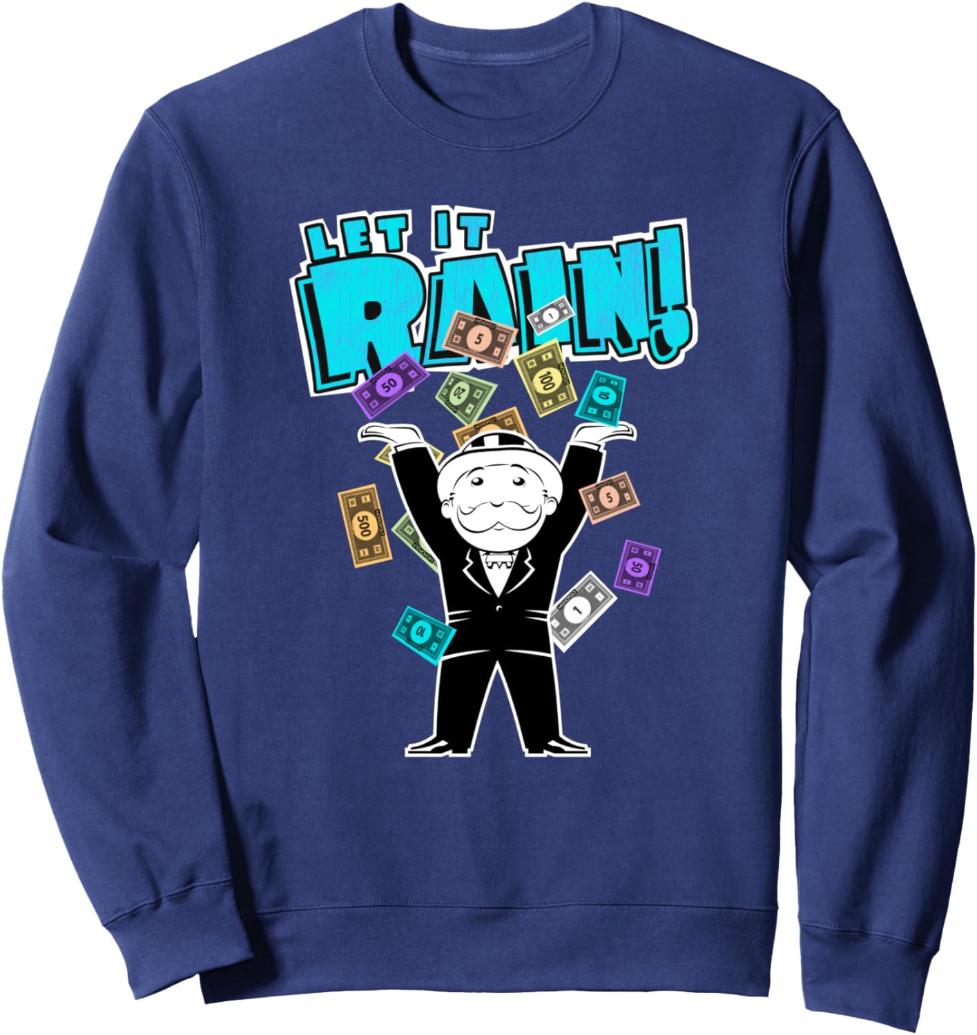 

Винтажная толстовка Monopoly Let It Rain Mr. Monopoly Money Shower, синяя, Синий, Винтажная толстовка Monopoly Let It Rain Mr. Monopoly Money Shower, синяя