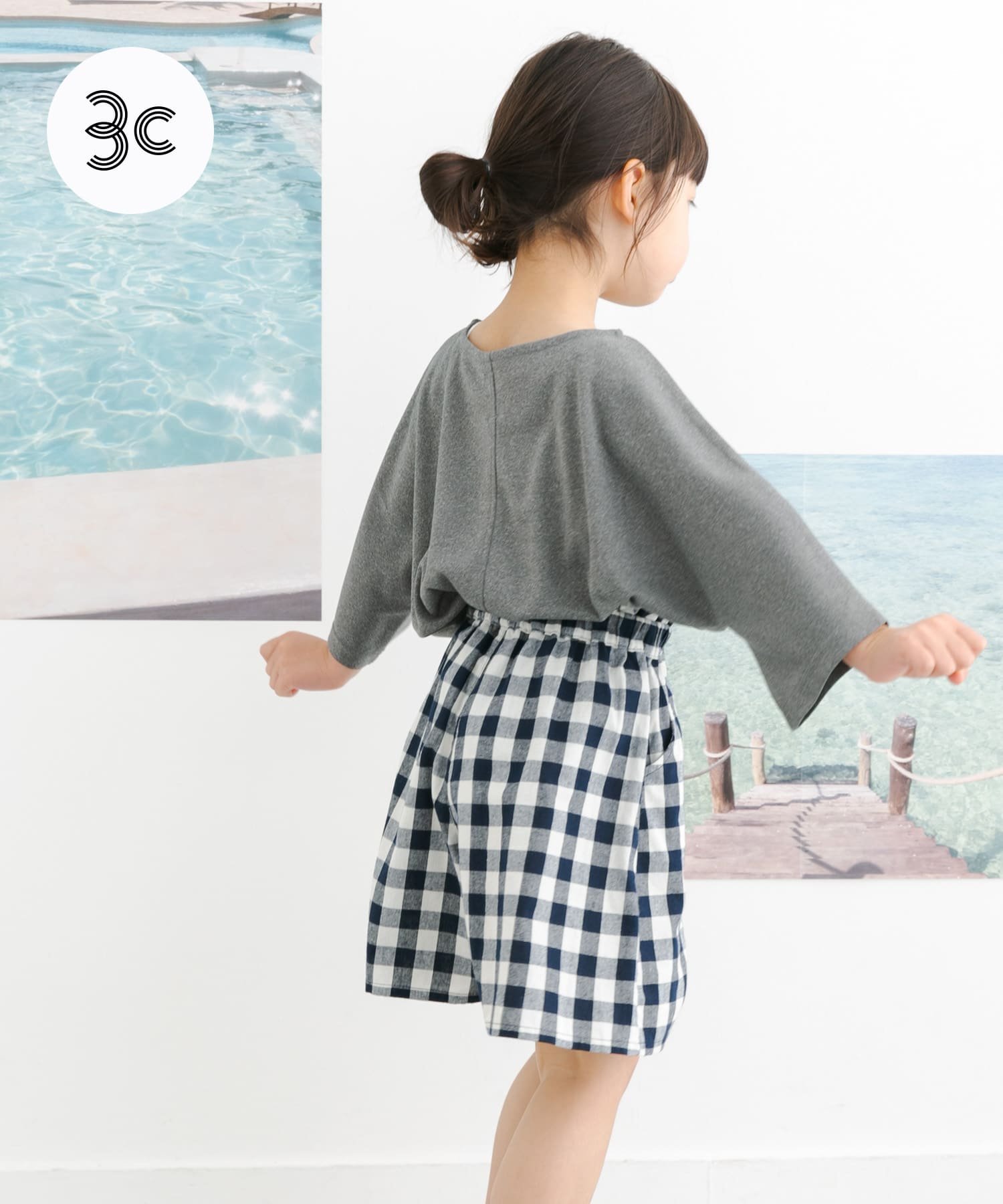 Футболка-рубашка "Dolman" из ткани "Parent-Child Link" (детская) URBAN RESEARCH DOORS, GRAY