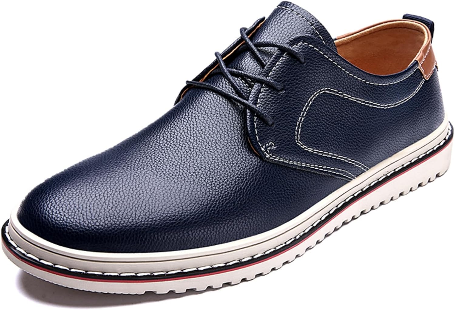 

Мужские повседневные - деловые оксфорды - модная бизнес-обувь, удобная для широкой стопы, на шнуровке для офиса, бизнеса и свадебных мероприятий Khwfjas, синий