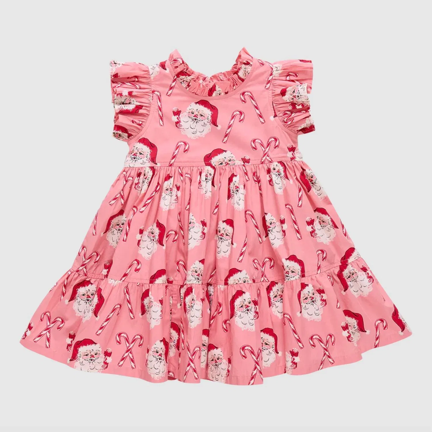 Pink Chicken Девочки Дженнифер в розовом платье с изображением Санты и леденца