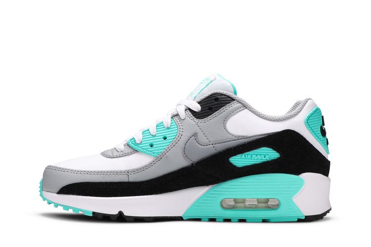 Кроссовки Nike Air Max 90 Leather GS 'Hyper Turquoise', бирюзовый — фото 4
