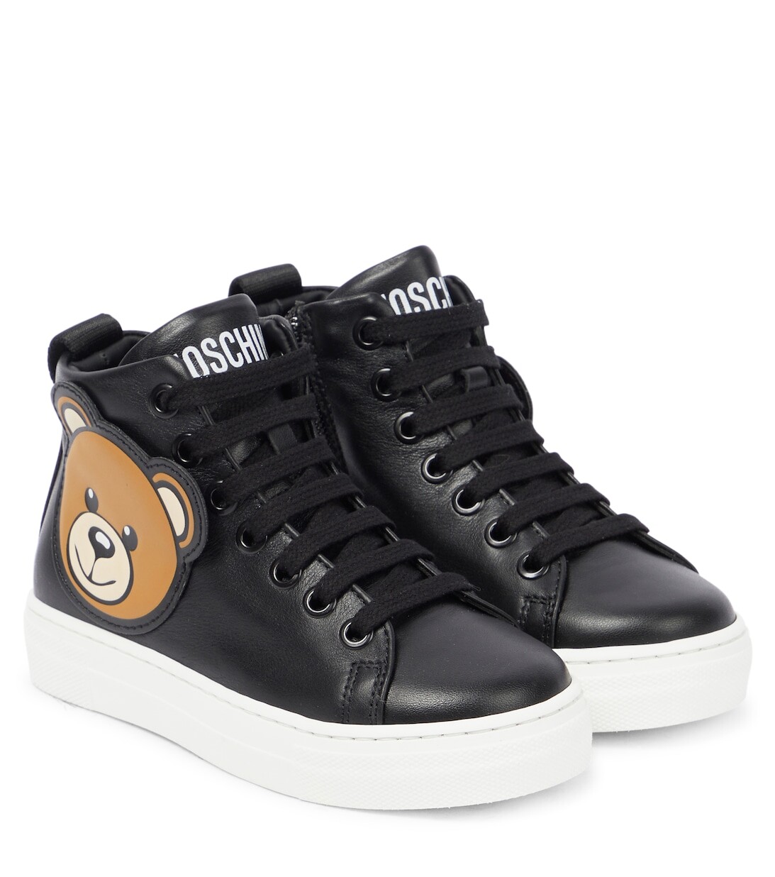 

Кожаные кроссовки Moschino, черный