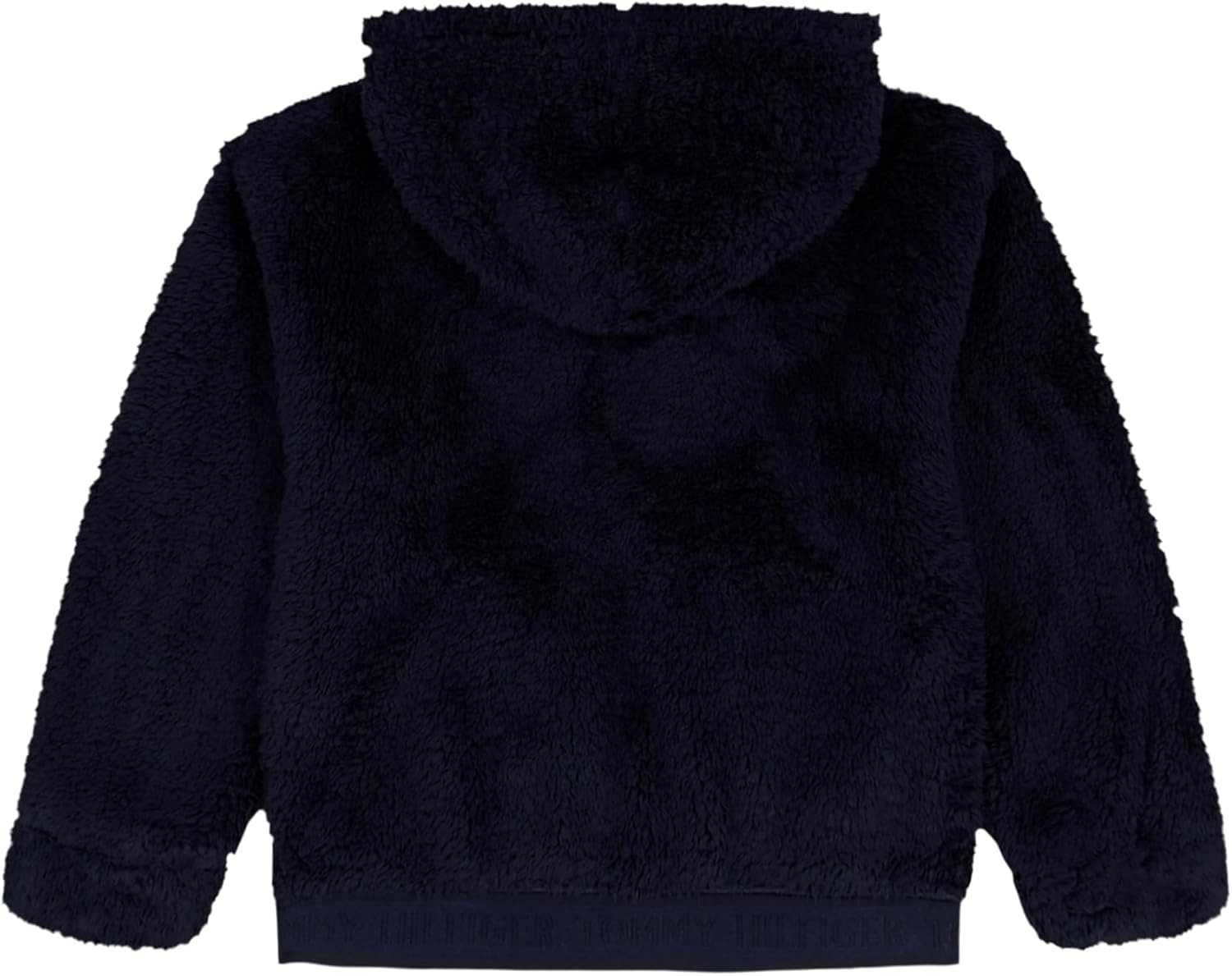 Толстовка Tommy Hilfiger с длинными рукавами из искусственной шерсти Minky Sherpa на молнии с капюшоном и передними карманами для девочек, Navy Blazer — фото 2