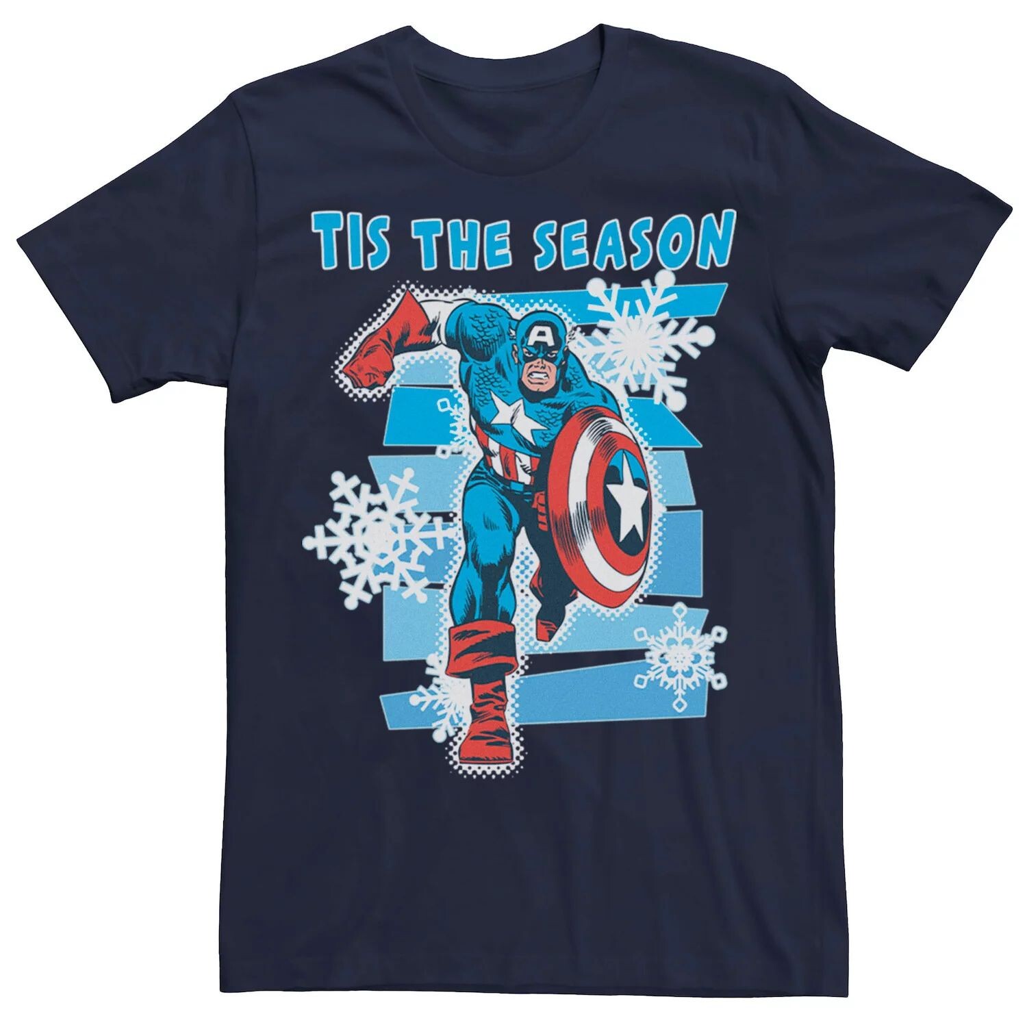 

Мужская рождественская футболка Captain America Tis The Season Marvel