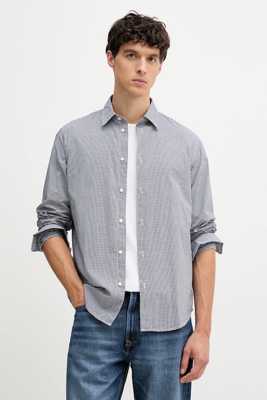 

Хлопковая рубашка United Colors Of Benetton, темно-синий