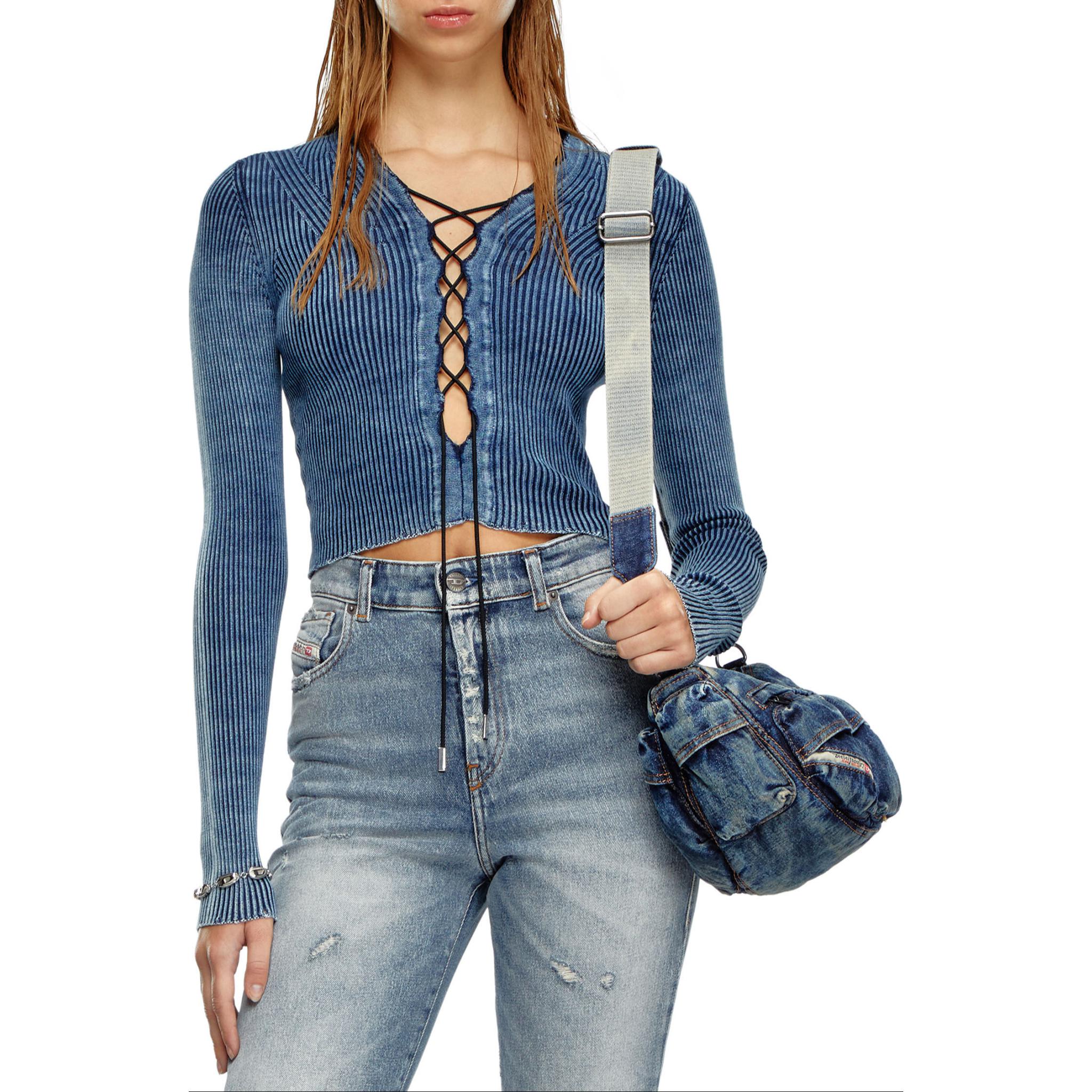 Футболка M Acchia с кружевными вставками цвета индиго DIESEL — фото 4