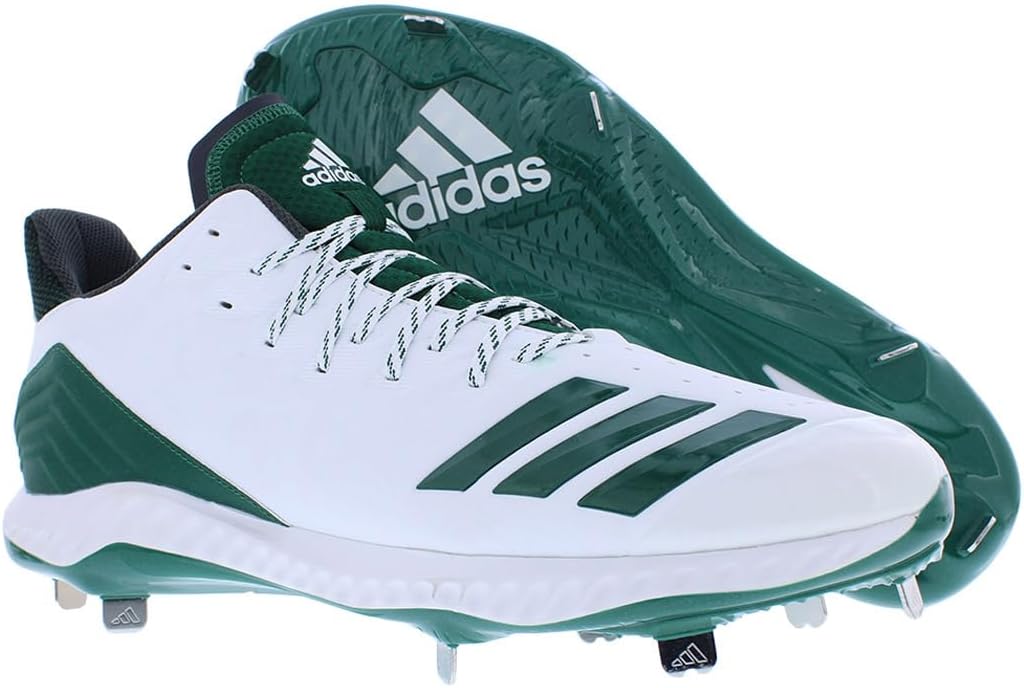 Бейсбольные бутсы Adidas Icon Bounce для мужчин, белый/зеленый/угольный/темно-зеленый — фото 4