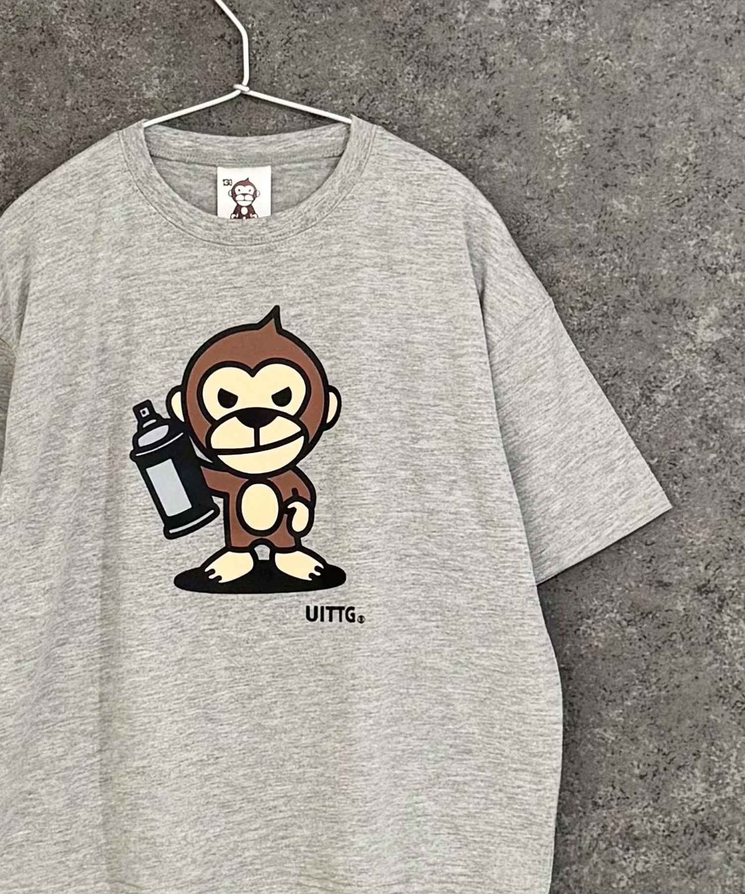 Детская футболка с принтом Universal Style Wear серого цвета