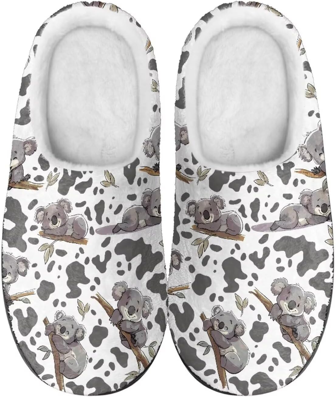 

Тапочки Mintulipy из хлопка, женские пушистые тапочки, домашняя обувь, для дома и улицы, размеры 34-50 (EUR), 3-15 (US) (женские), 8-15 (мужские) для женщин и мужчин, Koala Cowhide