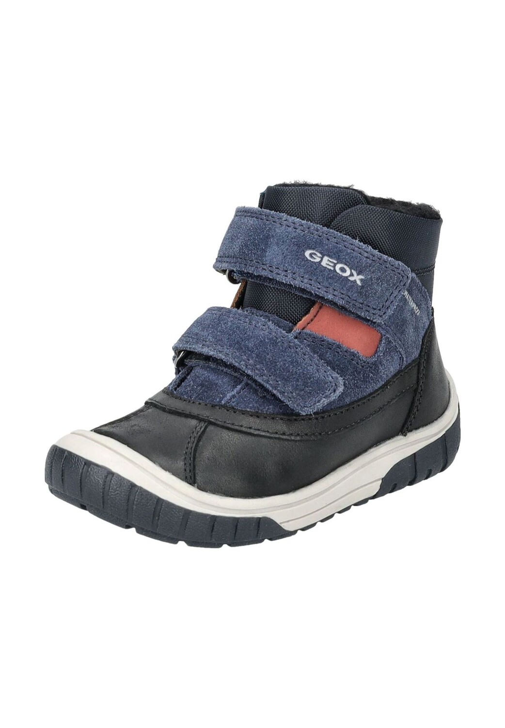 

Кожаные/текстильные ботильоны GEOX, цвет Schwarz/blau