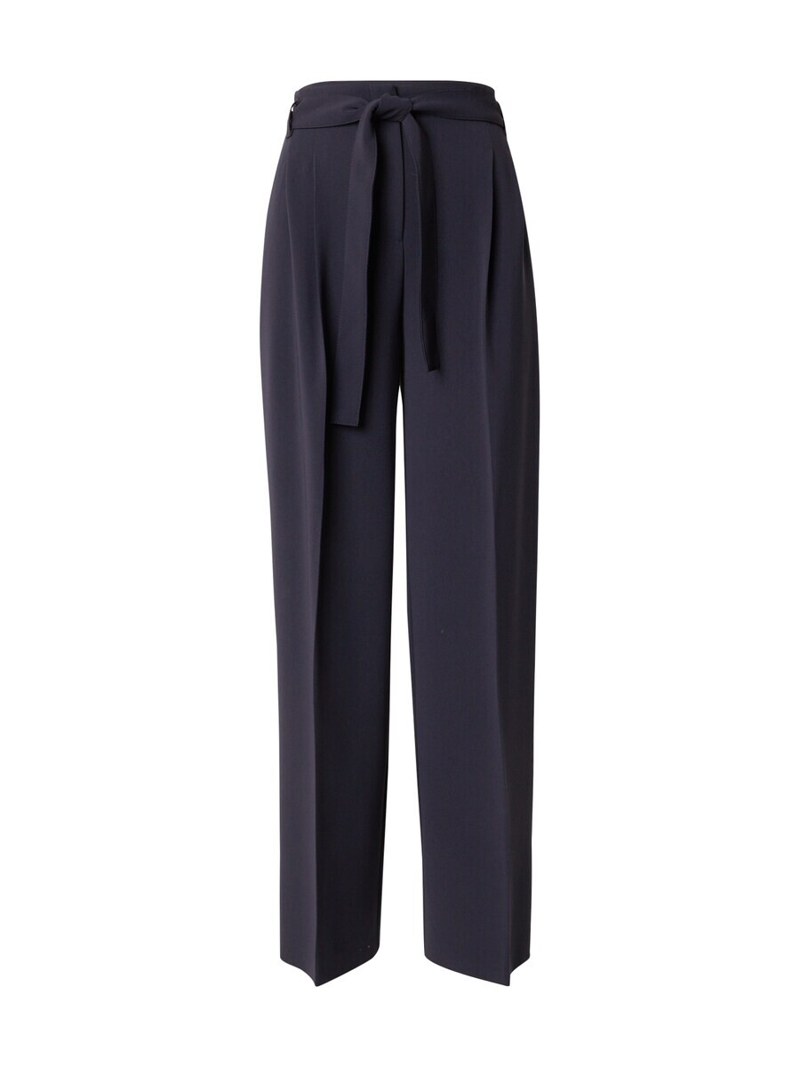 Брюки со складками спереди BOSS Wide leg Pleat-Front Pants Tapiana, темно-синий