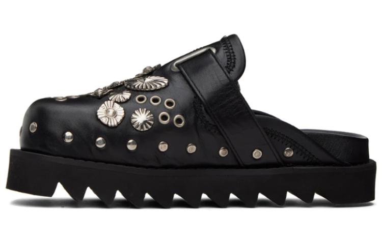 

Резиновая подошва закрытые тапочки мужские черный серебристый TOGA VIRILIS, черный серебряный