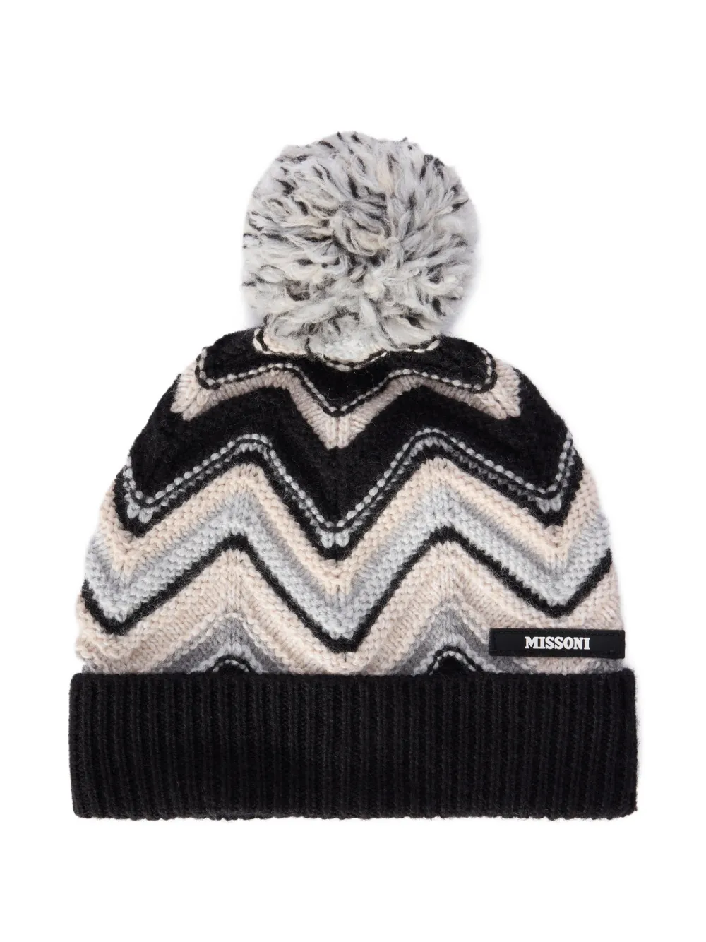 

Шапка с узором "елочка" Missoni Kids, черный